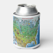 United Stated America Cartoon Map Dosenkühler (Kanne Vorderseite)