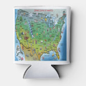United Stated America Cartoon Map Dosenkühler (Vorderseite)