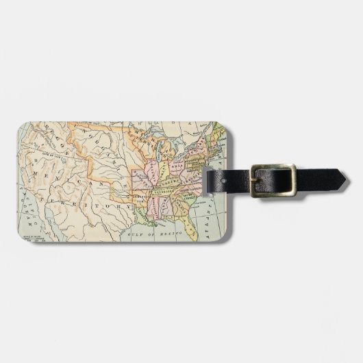 United States 1830 Historical Map Illustration Gepäckanhänger (Vorderseite horizontal)