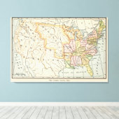 United States 1830 Historical Map Illustration Leinwanddruck (Insitu (Holzboden))