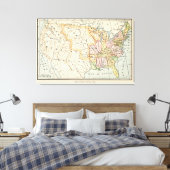 United States 1830 Historical Map Illustration Leinwanddruck (Insitu (Schlafzimmer))