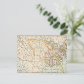 United States 1830 Historical Map Illustration Postkarte (Stehend Vorderseite)