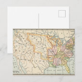 United States 1830 Historical Map Illustration Postkarte (Vorne/Hinten)