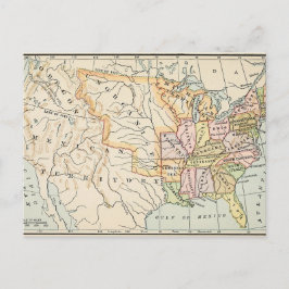 United States 1830 Historical Map Illustration Postkarte