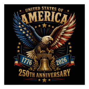 United States America 250. Jubiläum Adler Poster
