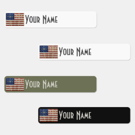 United States Art Deco Flag Waterproof Name Label Etiketten