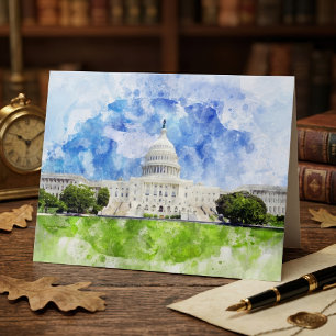 United States Capitol in Washington DC Aquarell Dankeskarte