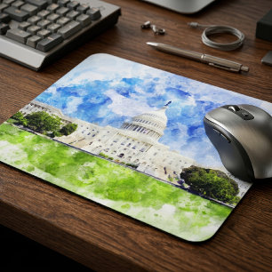 United States Capitol in Washington DC Aquarell Mousepad