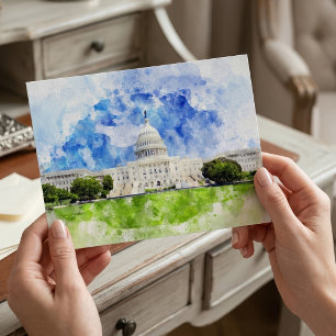 United States Capitol in Washington DC Aquarell Postkarte