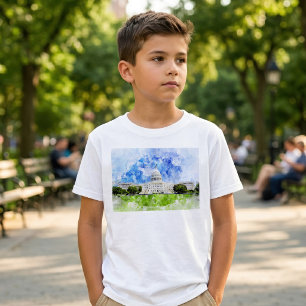 United States Capitol in Washington DC Aquarell T-Shirt
