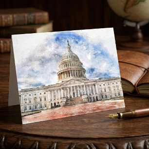 United States Capitol Pastellzeichnung Washington Dankeskarte