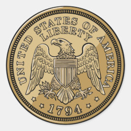 United States Liberty Eagle Coin Art Runder Aufkleber