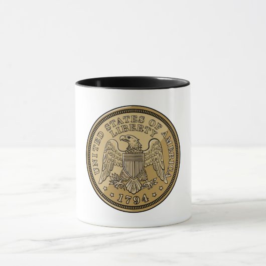 United States Liberty Eagle Coin Art Tasse (Zentrum)
