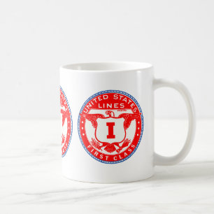 United States Lines Erste Klasse Etikett Kaffeetasse