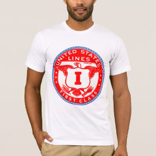 United States Lines Erste Klasse Etikett T-Shirt