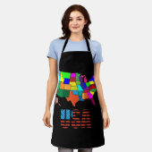 United States Map All The States Colorful USA Schürze (Getragen)