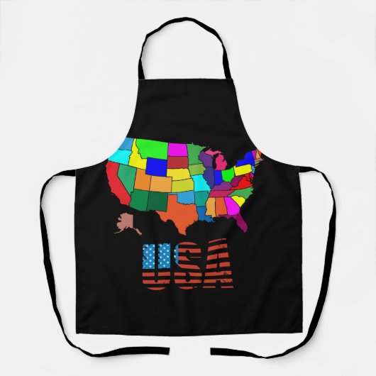 United States Map All The States Colorful USA Schürze (Vorderseite)