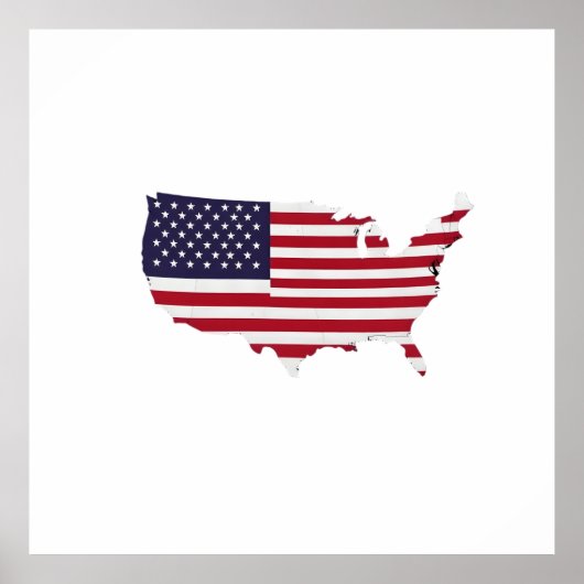 United States Map Filled with American Flag Poster (Vorne)