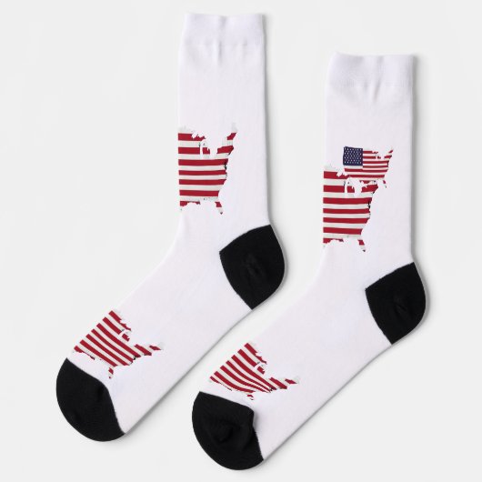 United States Map Filled with American Flag Socken (Linkes Detail)