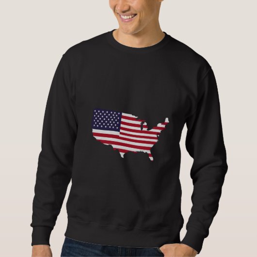 United States Map Filled with American Flag Sweatshirt (Vorderseite)