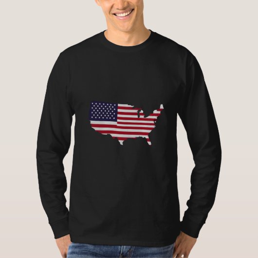 United States Map Filled with American Flag T-Shirt (Vorderseite)