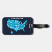 United States Map Teal Minimal Design Gepäckanhänger (Rückseite horizontal)
