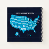 United States Map Teal Minimal Design Notizblock (Rückseite)