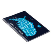 United States Map Teal Minimal Design Notizblock (Rechte Seite)