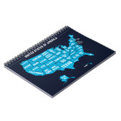 United States Map Teal Minimal Design Notizblock (Linke Seite)