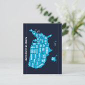 United States Map Teal Minimal Design Postkarte (Stehend Vorderseite)