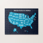 United States Map Teal Minimal Design Puzzle (Horizontal)