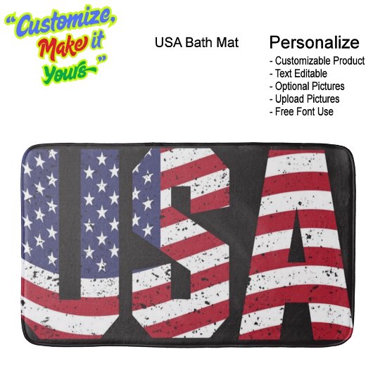 United States of America Flag Bath Mat Badematte