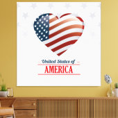 United States of America Flag Heart 11 Picture  Leinwanddruck (Insitu (Wohnzimmer))