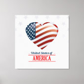 United States of America Flag Heart 11 Picture  Leinwanddruck (Vorderseite)