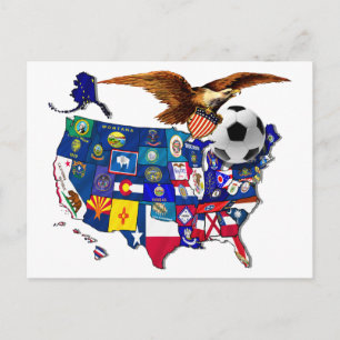 United States USA Soccer Eagle Postkarte
