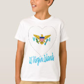 United- States Virgin Islandsflaggen-Herz T-Shirt (Vorderseite)