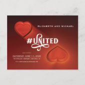 #United, Two Hearts, Save the Date Postcard Einladungspostkarte (Vorderseite)