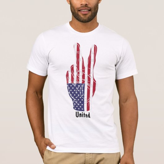 United USA Flag Peace Sign T-Shirt (Vorderseite)