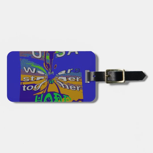 United USA Hope Stronger Together Gepäckanhänger (Vorderseite horizontal)