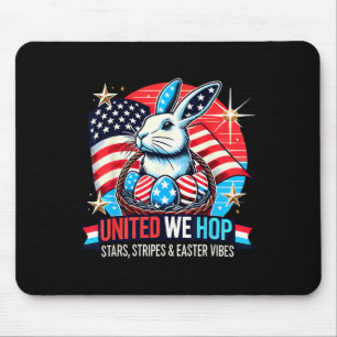 United We Hop - Patriotic Oaster Bunny Usa Pride Mousepad