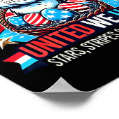 United We Hop - Patriotic Oaster Bunny Usa Pride Poster (Ecke)