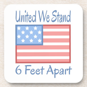 United We Stand 6 Feet Apart USA Flag Getränkeuntersetzer