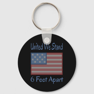 United We Stand 6 Feet Apart USA Flag Schlüsselanhänger