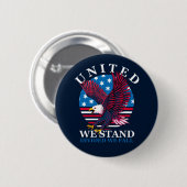 United We Stand - Adler und amerikanische Flagge Button (Vorne & Hinten)