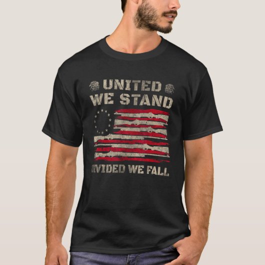 United We Stand Divided We Fall God Bless America  T-Shirt (Vorderseite)