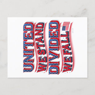 United We Stand, Divided We Fall Postcard Feiertagspostkarte