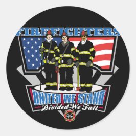 United We Stand Feuerwehr Runder Aufkleber