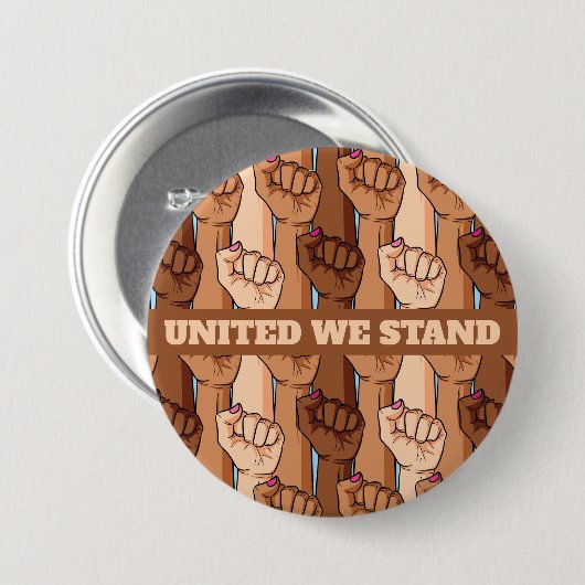 United We Stand Friedlich Protest Button (Vorne & Hinten)