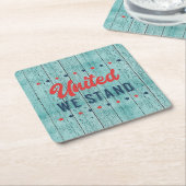 United We Stand Patriotic Rechteckiger Pappuntersetzer (angewinkelt)