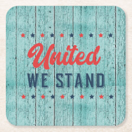 United We Stand Patriotic Rechteckiger Pappuntersetzer